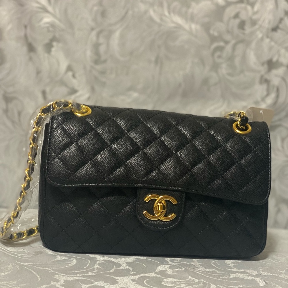 Black channel crossbody